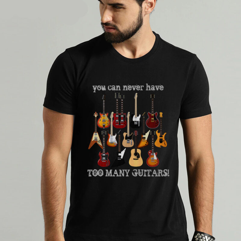 T-shirt Homme Motif Guitare Think Out Loud - Taille XL, Vert Olive, Neuf Sans étiquettes
